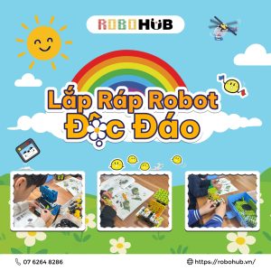 Học sinh lắp ráp robot tại khóa học hè ROBOHUB Summer Camp